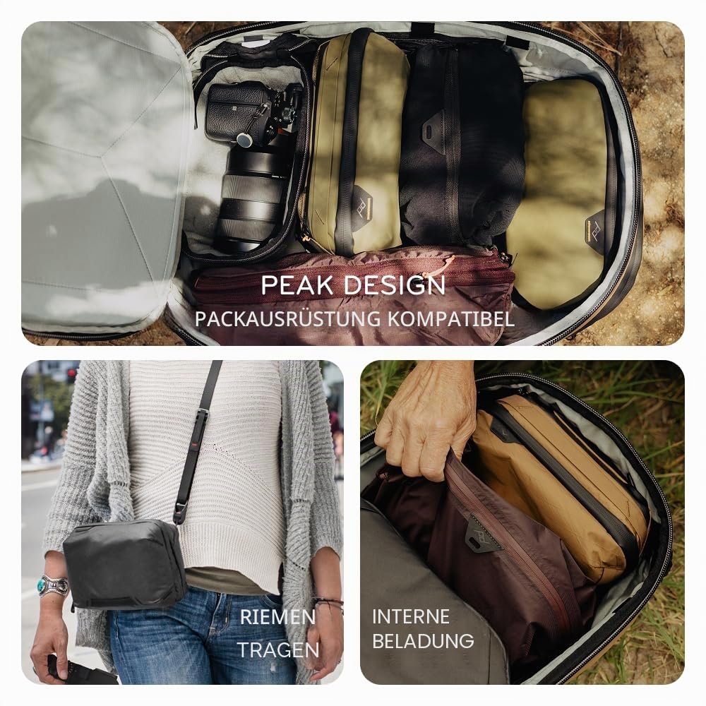 Peak Design Tech Pouch, Eclipse, Elektronik-Organizer für Reisen oder den Alltag, Origami-Stil, Kabeldurchführung, wetterfestes recyceltes Nylon, Ausrüstungstasche für Damen und Herren