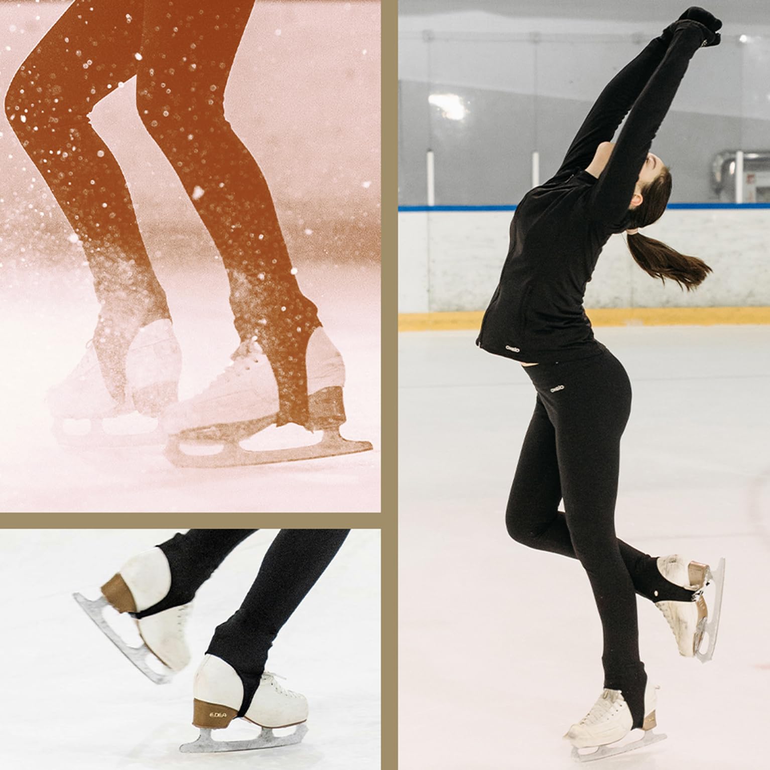 CALZITALY PACK 1 o 2 PARES - Medias con Estribo Para Mujer, Patinaje Artístico, Professional Skating | Natural, Negro, Caramelo | 70 Den | S, M, L | Calcetería Italiana