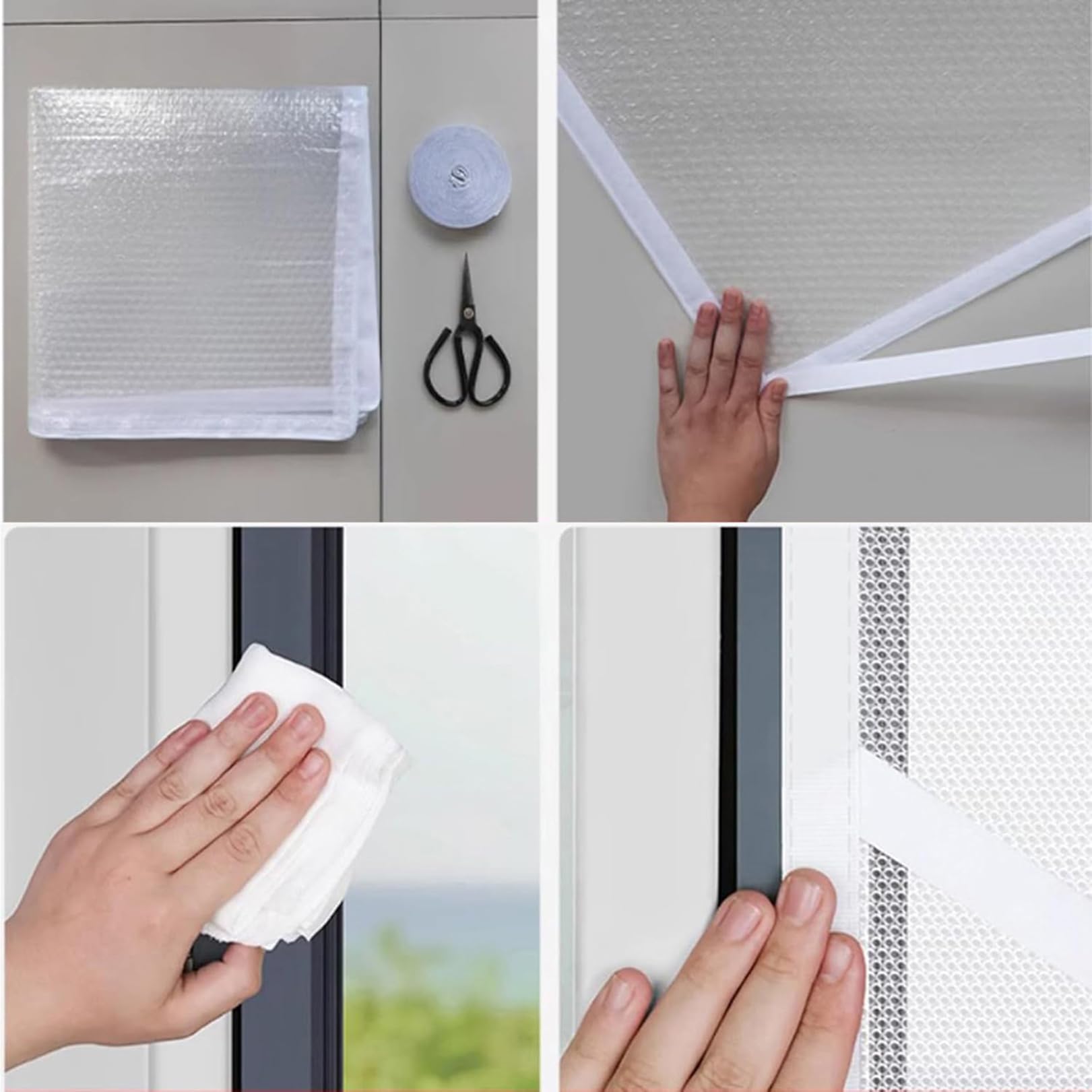 Selbsthaftend Fensterfolien Fensterisolierungsset Fenster Isolierung Gegen Kälte Ohne Bohren 4MM Dicker Thermo Fensterabdeckung, Isolierfolie Fenster Winter,Wetterfeste Isolierfolie Thermo Cover