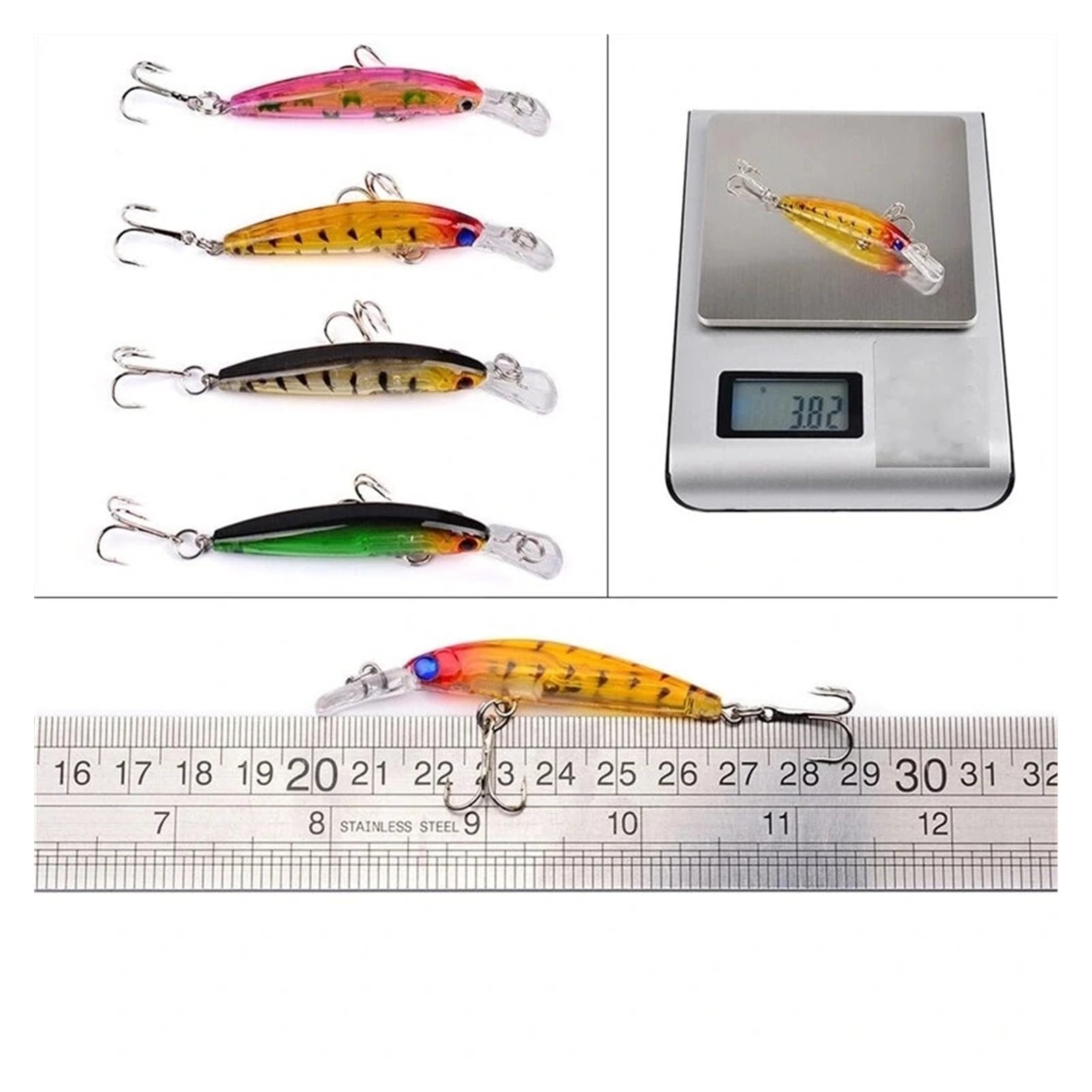 INEOUT Zestaw Przynęt Wędkarskich Wędkarstwo Twarda Przynęta Mini Minnow Pływająca Huśtawka Crankbait Szalone Woblery Sztuczna Bioniczna Korba Przynęty