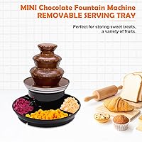 Vista 3 de 16oz Chocolate Fountain Machine, 3-Tier 1lb MINI Party Chocolate Fountain with 6PCS Fork and Fruits/Nuts/Treats Serving Tray for Weddings, Birthdays