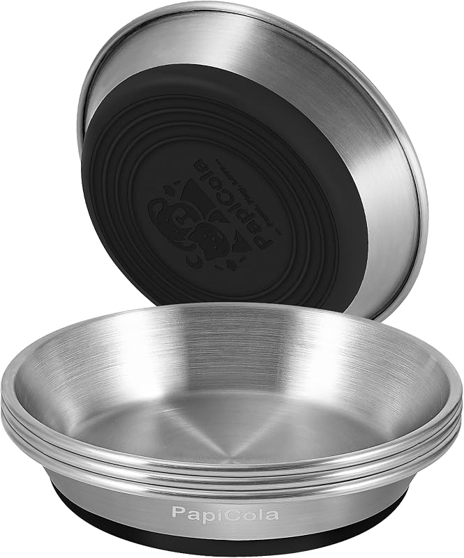 Pote Básico para Gatos em Aço Inoxidável com Base Antiderrapante PapiCola, 4 Unidades, 450 mL