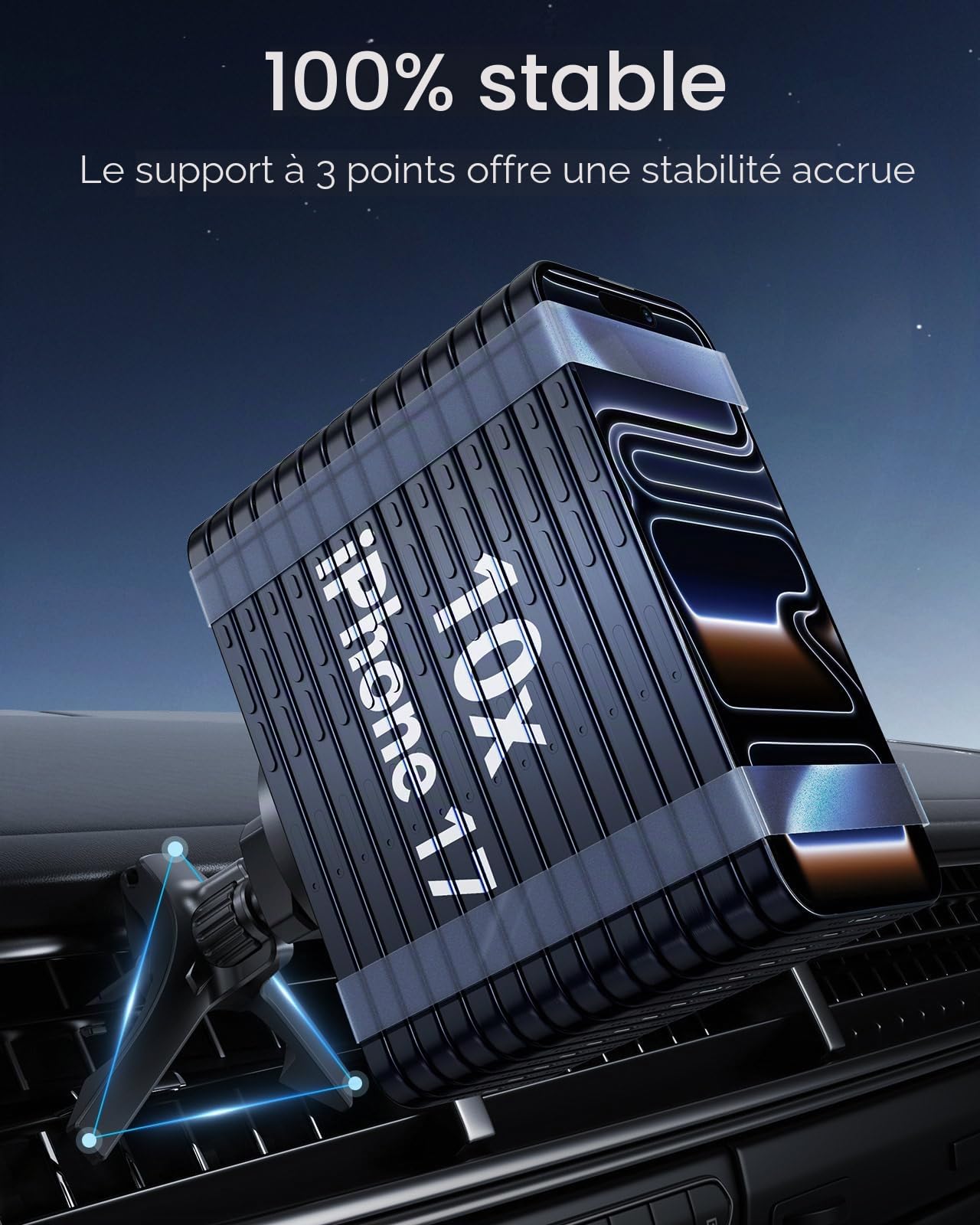 ESR Support Téléphone Voiture Magnétique pour MagSafe, grille d'aération/tableau bord Aimant Voiture Support pour iPhone 17e/Air/17/16/16e/15/14/13/12/Google Pixel 10/Samsung S26, tous les smartphones