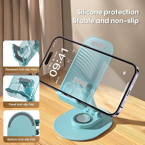 Miniatura 4 de Soporte plegable para teléfono de escritorio, soporte para teléfono en el escritorio compatible con iPhone 15, 14, 13 Pro Max Mini, adecuado para