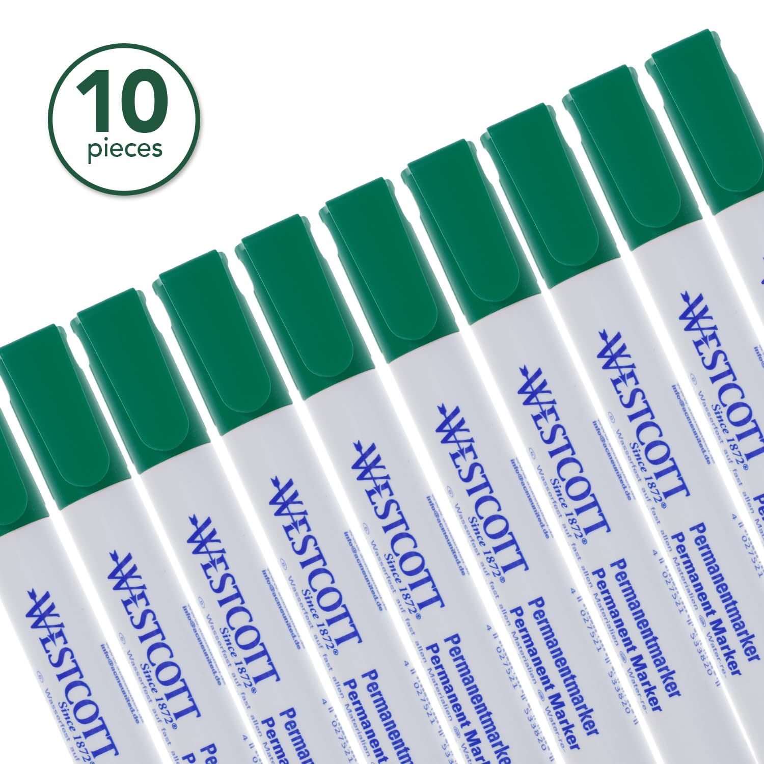 Westcott Permanent Marker 10 pieces Green, 1 count (Pack of 10) - Image 3