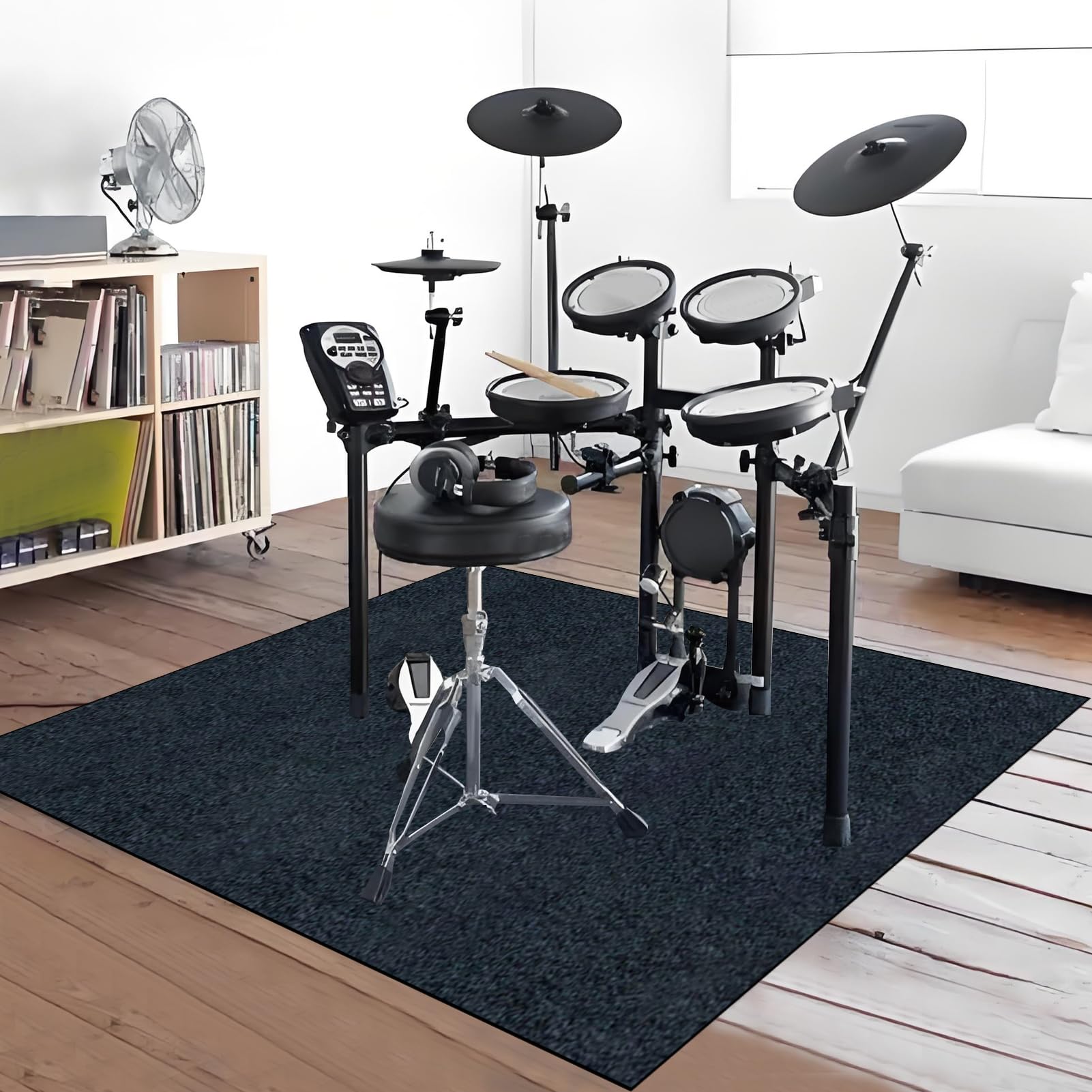 Schlagzeugteppich 160 x 140 cm Schallschutz Teppich Drum-Teppich Schallschutzmatte Professionelle Drum Teppich Musikinstrumente Bodenmatte rutschfest Schlagzeugteppiche Trommelteppich