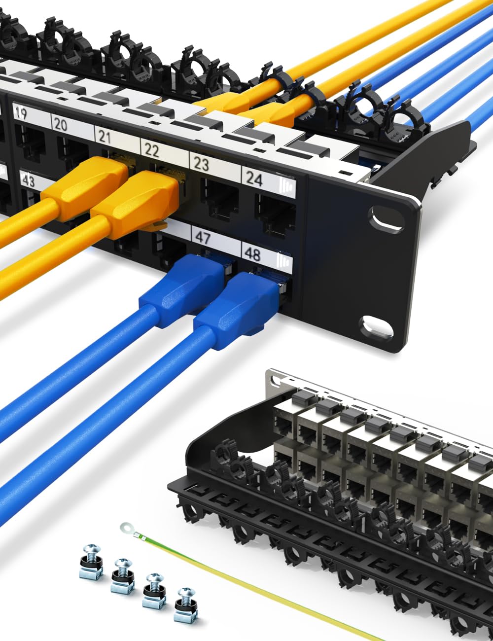 Snapklik.com : Enmane 1U48Port Keystone Patch Panel Cat6A Keystone ...