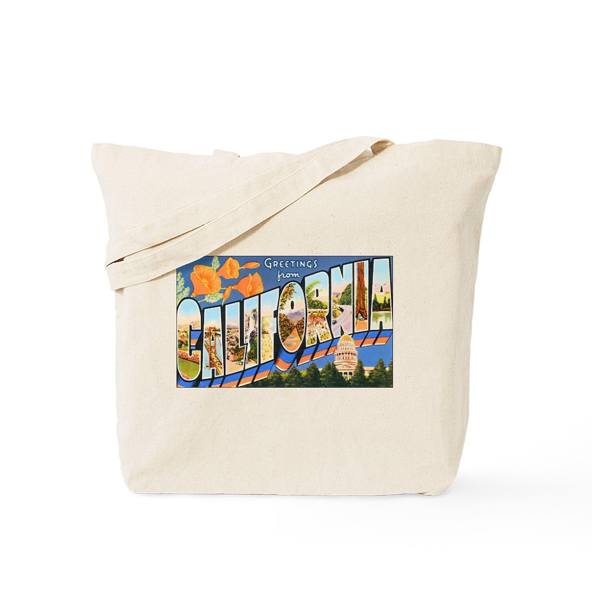 CafePress California Greetings Tote Bag Reusable Natural Beige Canvas Shopping Bag