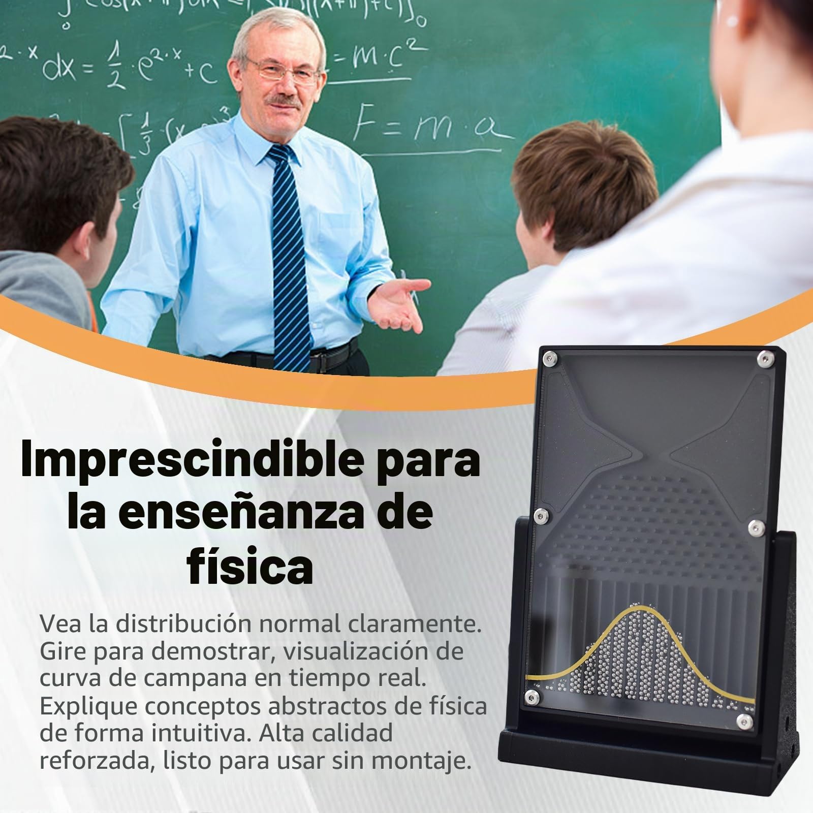 Tablero Galton, Modelo Experimental de Galton Board con Curva de Campana Modelo Experimental de Probabilidad Herramienta Didáctica for Laboratorios de Física para Educadores Estudiantes