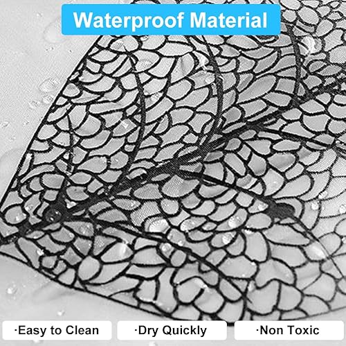 Miniatura 4 de Forro de cortina de ducha con 12 ganchos de plástico, forro de cortina de ducha de plástico de 72 x 72 pulgadas para cabina de ducha y bañeras