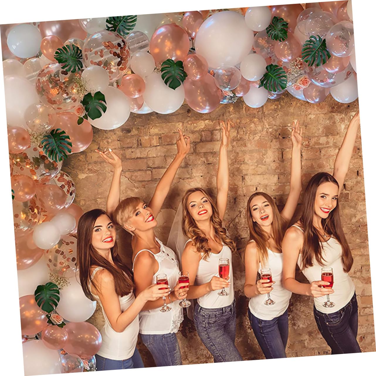 Globos de Confeti Rosa 1 Juego de Látex 12 Pulgadas para Boda