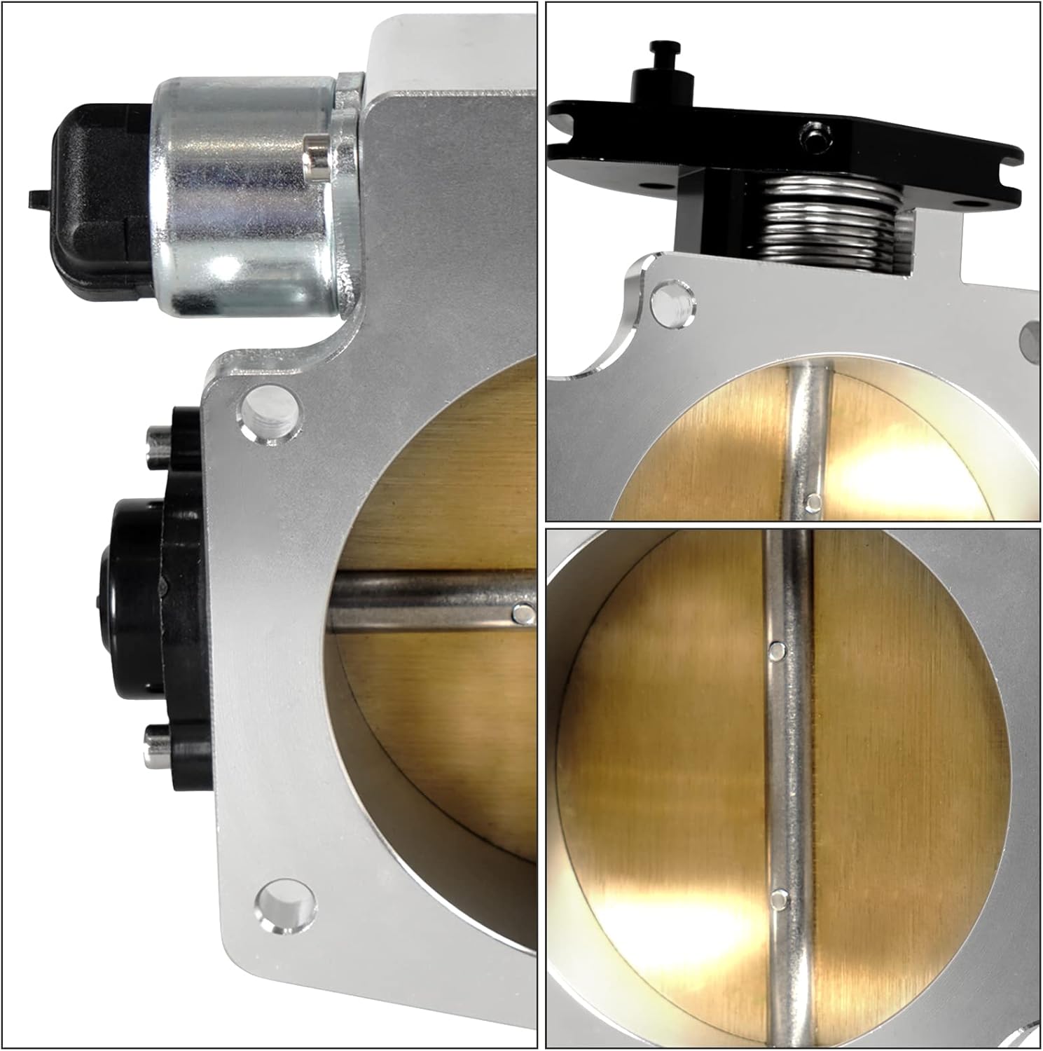 Silver 102mm Throttle Body for LS1 LS2 LS3 LS6 LS7 LSX with Throttle Position Sensors TPS IAC Aluminum Silver HTRACING