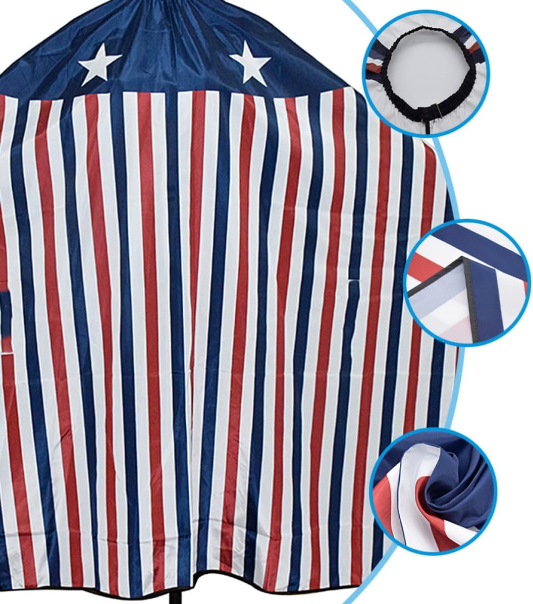 NOLITOY Professional Barber Cape Hairdressing Cape with Elastic Closure Stripe Pattern Polyester Hair Cutting Apron for Salon and Home Use Fashion Hairdressing Supplies