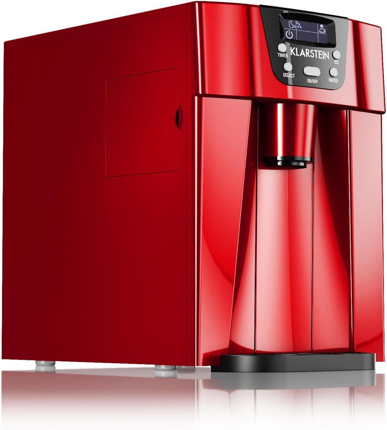 Ice Volcano 2G - Ice Maker, Ice Maker, Ice Maker, 12 kg/Day, 6-12 Minutes Preparation, 2 Litres Water Tank, Silent, Red