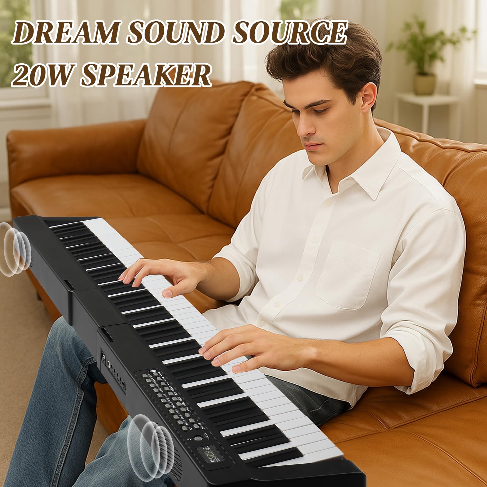 Bonnlo GPP-101 Piano Numérique à 88 Touches Semi-Lestées de Taille Standard, Piano avec Support et Tabouret, Pour les Amateurs de Piano, Noir