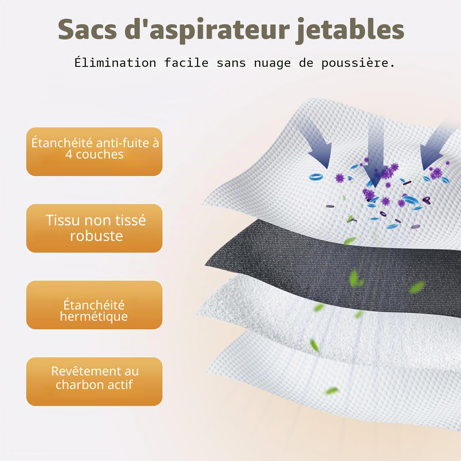 ECOVACS DEEBOT T80 OMNI Pièces de Rechange Robot Aspirateur, 1 Brosse Principale, 4 Filtres, 4 Brosses Latérales, 2 Rouleaux, 4 Sacs à Poussière