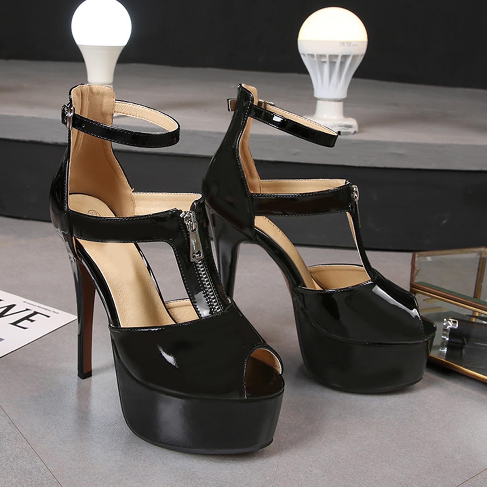 Zapatos de tacón Alto para Mujer de 14 cm | Sandalias de Plataforma cómodas para Pole Dance, Discotecas, Bodas, Aniversarios y travestismo