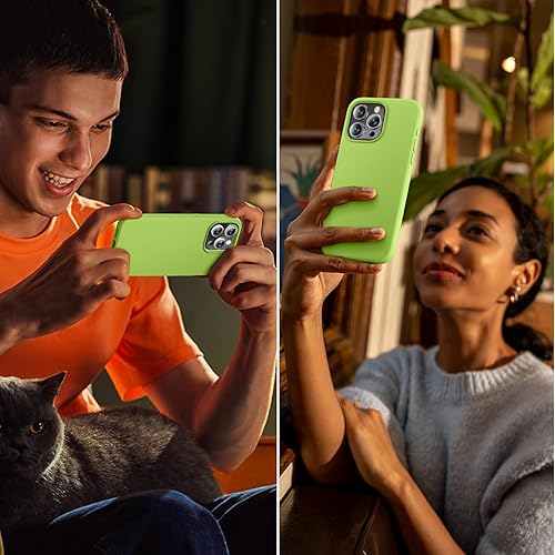 Miniatura 3 de Mizi Funda de silicona líquida para iPhone 15 Pro de 6.1 pulgadas, delgada de 3 capas de goma de gel suave, a prueba de golpes, con forro de