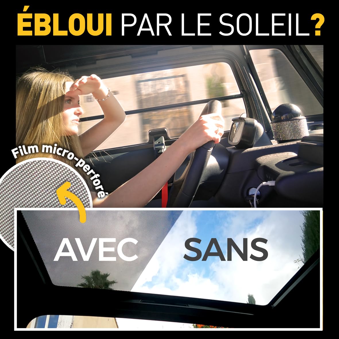 Tetto Chic 05 (bleu) - Visiera parasole compatibile con Citroen AMI e Opel Rocks-e