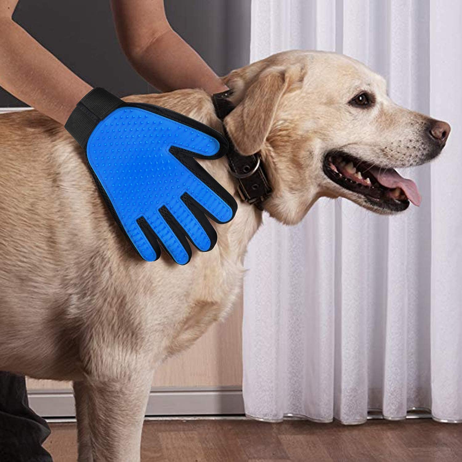 CAZINA Efficient Pet Hair Remover Mitt Enhanced 5 Finger Design Gentle Brush Gloves for Dog and Cat with Long and Short Fur-Blue, RED Color-Silicone (B0992VPHHC) Amazon Price History, Amazon Price Tracker