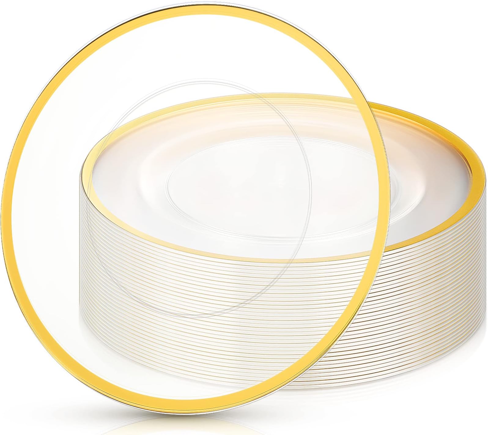 24 Pack Clear Charger Plates Bulk 13 Inch Plastic Round