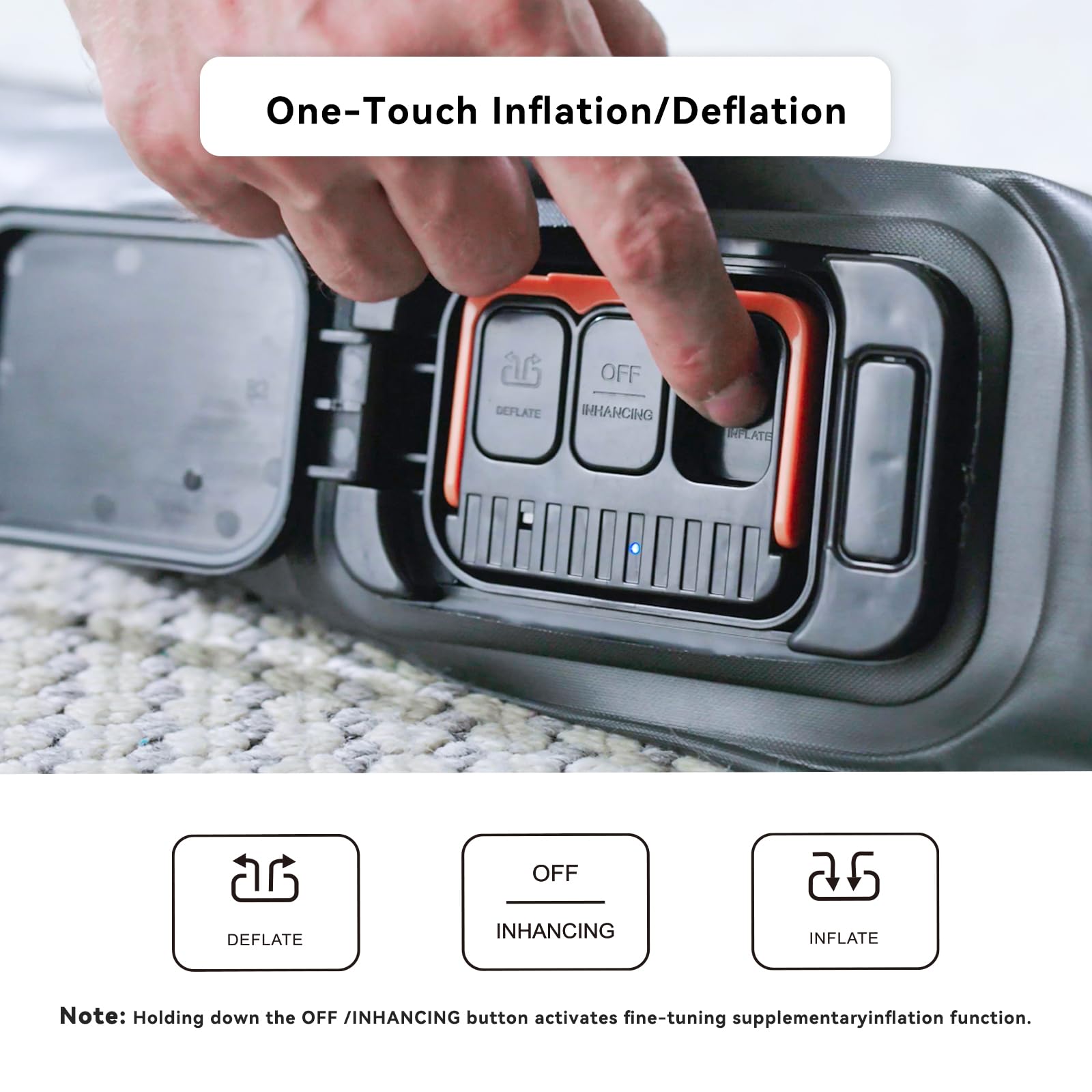 COMMOUDS Pompe à matelas gonflable, 2400 mAh, rechargeable, pour matelas gonflable, flotteur, piscine gonflable, bouée, jouets de plage, comprend 3 buses, câble de type C