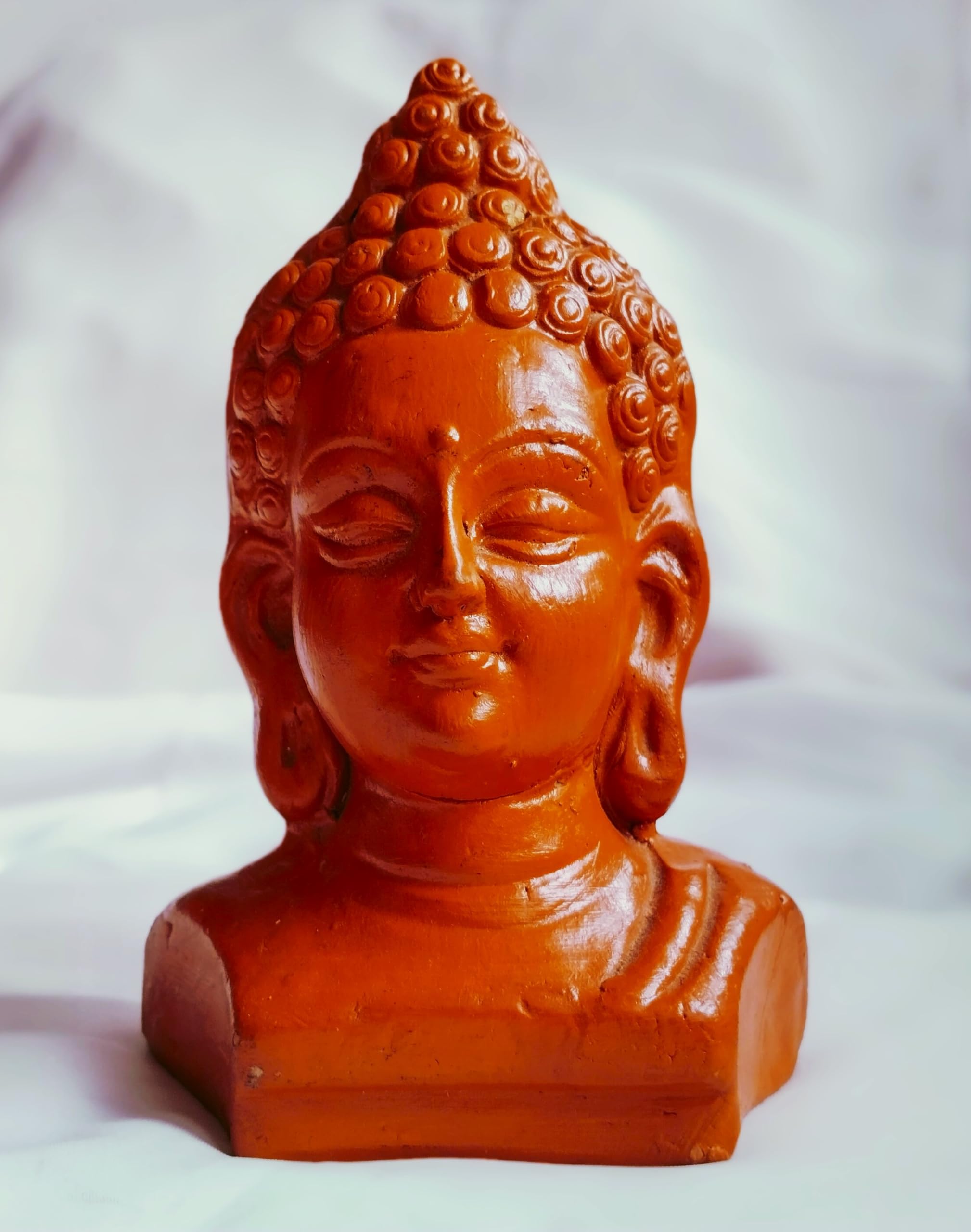 Hand Made Mitti Cool Clay Buddha Statue/Terracotta Clay Buddha Statue/Buddha Head Statue/Meditation Buddha/Buddha murthi/ - Home Decorative