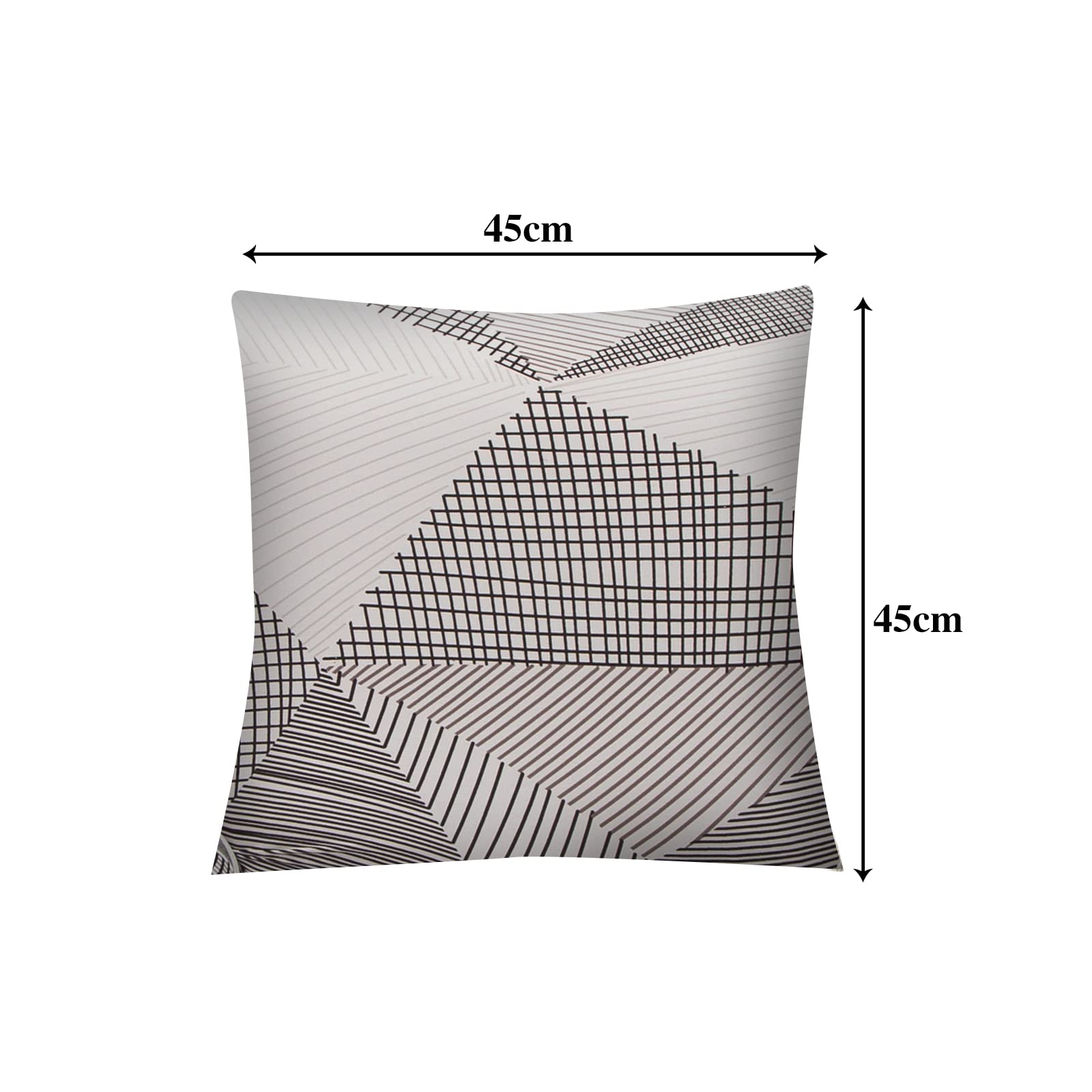 Jaotto Federe Confezione da 2 Federe Cuscini Divano Decorativi Fodere Quadrati Spandex 45x45cm Cuscino Copricuscini per Soggiorno Camera da Letto Casa(Linea Bianca,Set di 2)
