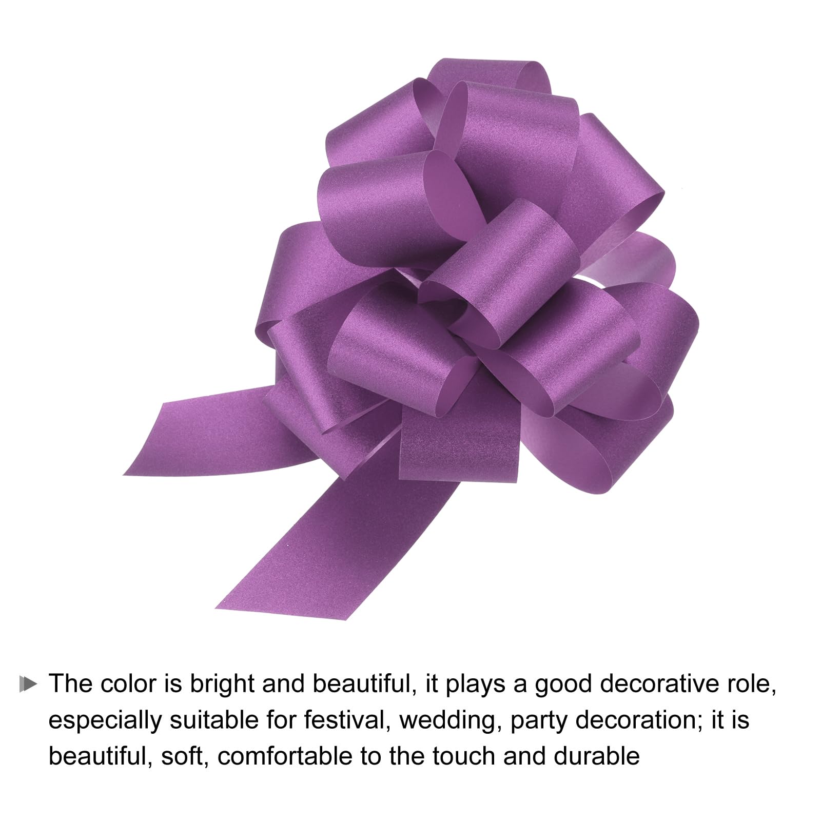 Uxcell 5pcs 4 Inch Large Pull Bow Glitter Gift Wrapping Big Pull Bows Ribbon Rose Red for Wedding Baskets Presents Christmas Party - Image 4
