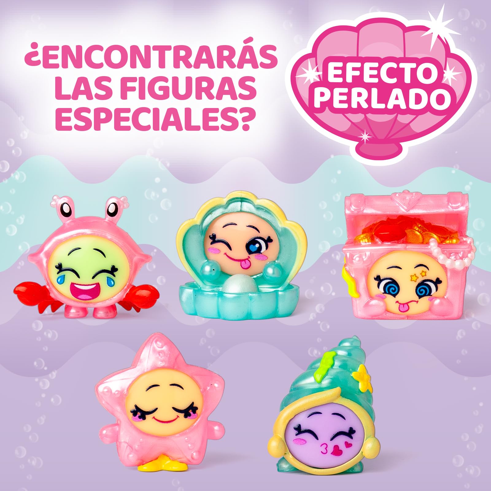 MOJI POPS Pearl Series – One Pack. Caja con 24 Sobres Sorpresa con Figuras coleccionables con caritas Reversibles. Cada sobre Contiene 1 Mojipop Sorpresa y 1 Checklist