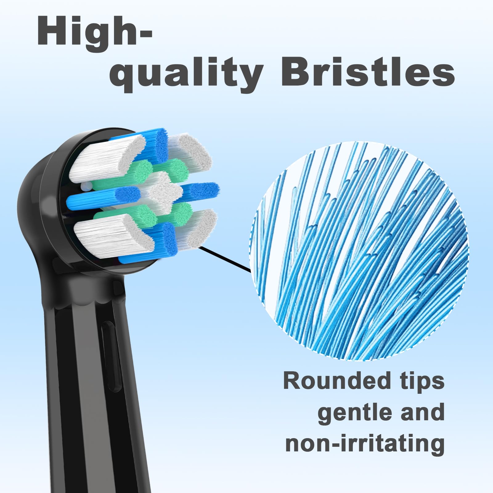 Replacement Head Compatible with Oral B IO 2/3/4/5/6/7/8/9/10 Series Electric Toothbrush, Brush Heads Compatible with Oral B IO for Cleaning Teeth (8 Black/White) — view 4