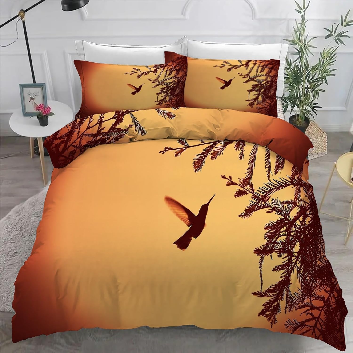Housse de couette 240 x 220 parure de lit 2 personnes animaux 3D douce microfibre literie adulte