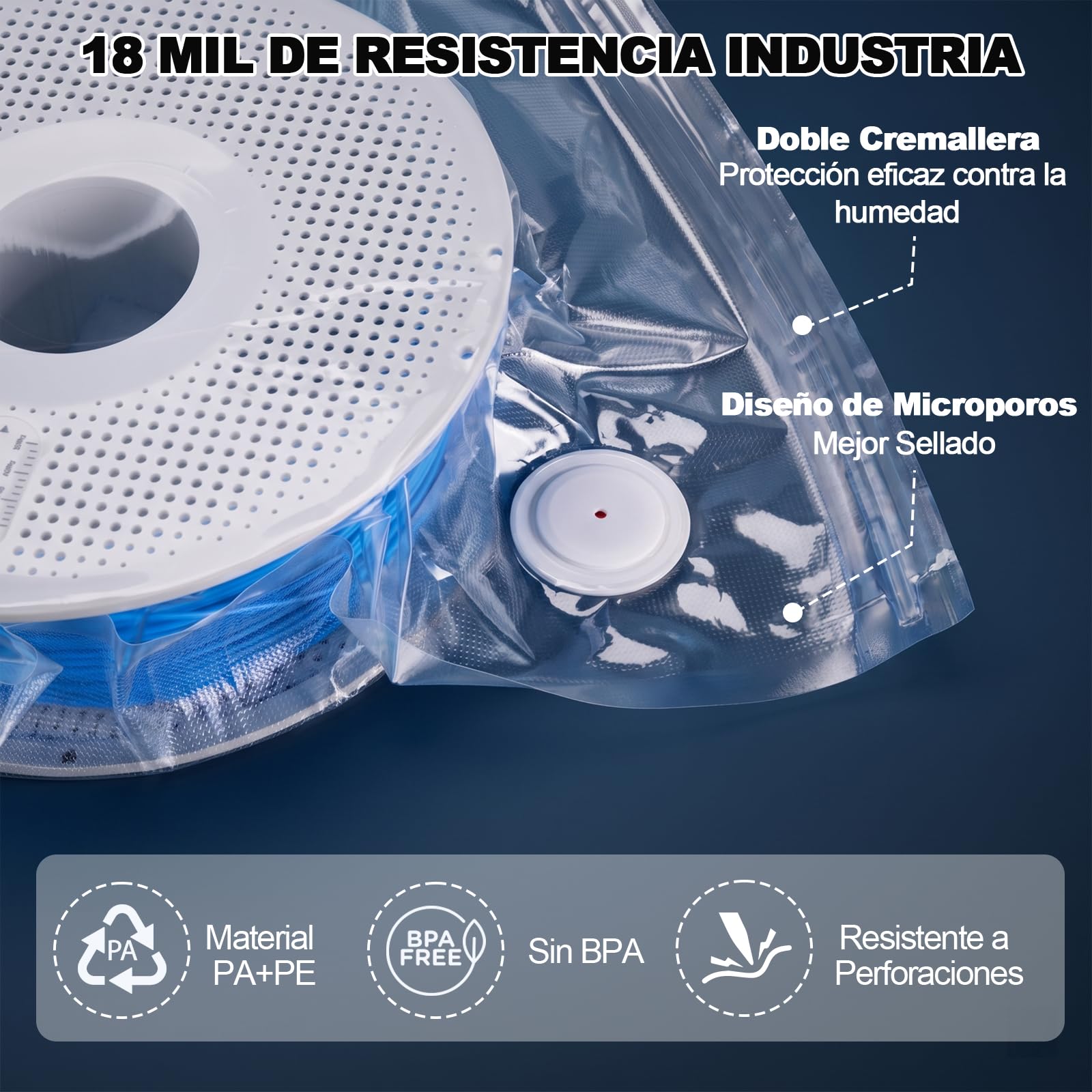 AGPTEK Kit 30 Bolsas Vacío para Filamento 3D, Bomba Eléctrica 60kPa