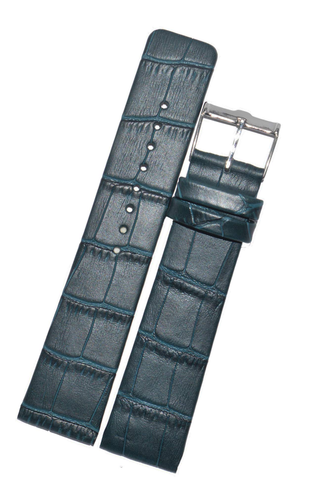 SURU® 20mm Slim Leather Watch Strap/Watch Band for Men Women (Colour - Peacock Blue/Width Size -20mm) (Size Guide in 3rd Image) D6176N (B0C2YVTPC5) Amazon Price History, Amazon Price Tracker