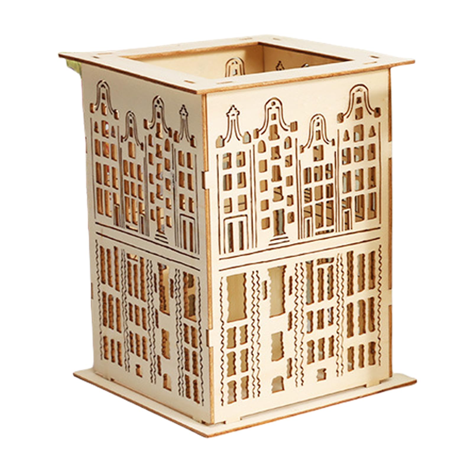 Jazuaiao Handcrafts Wood Holder Showcasing Beautiful Hollow Out Carved Candlestick for Creating Inviting Environment Stand