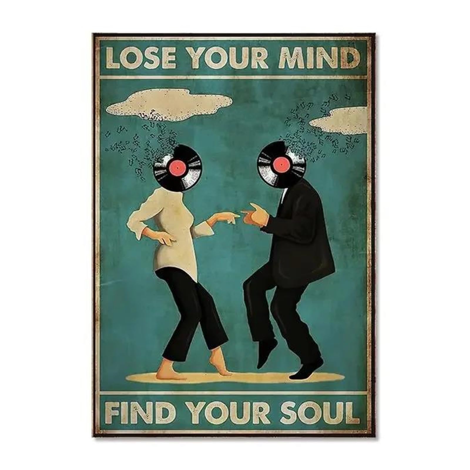 Affiche de fille vintage sublimez un mur blanc avec ce tableau déco