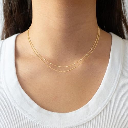 Miniatura 3 de CHESKY Collar con dije de satélite de moda para mujer, chapado en oro de 14 quilateschapado en plata, gargantilla delicada, collares de cuentas