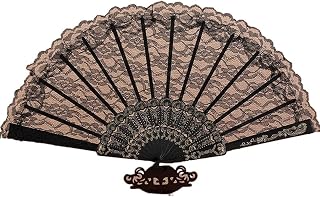 TALCUS Fan Retro Sexy Lace Fan Summer Dance Performance Photography Photo Props Portable Folding Hand Fan Decorative Fan Dance Fan