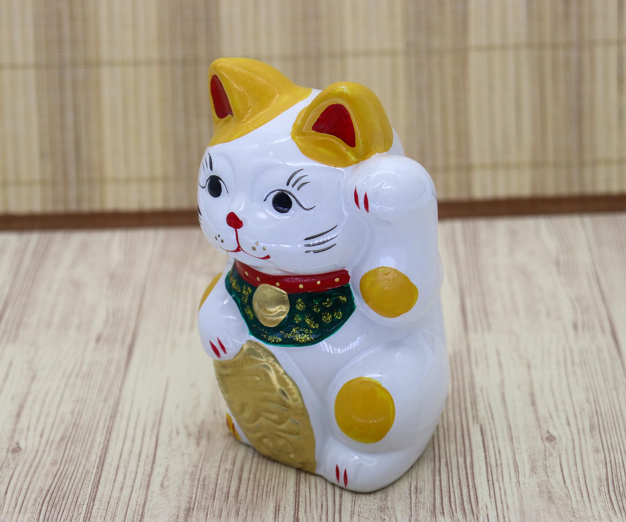 Amazon | クラフトマンハウス 招き猫 貯金箱(中)瀬戸焼 開運 黄ぶち