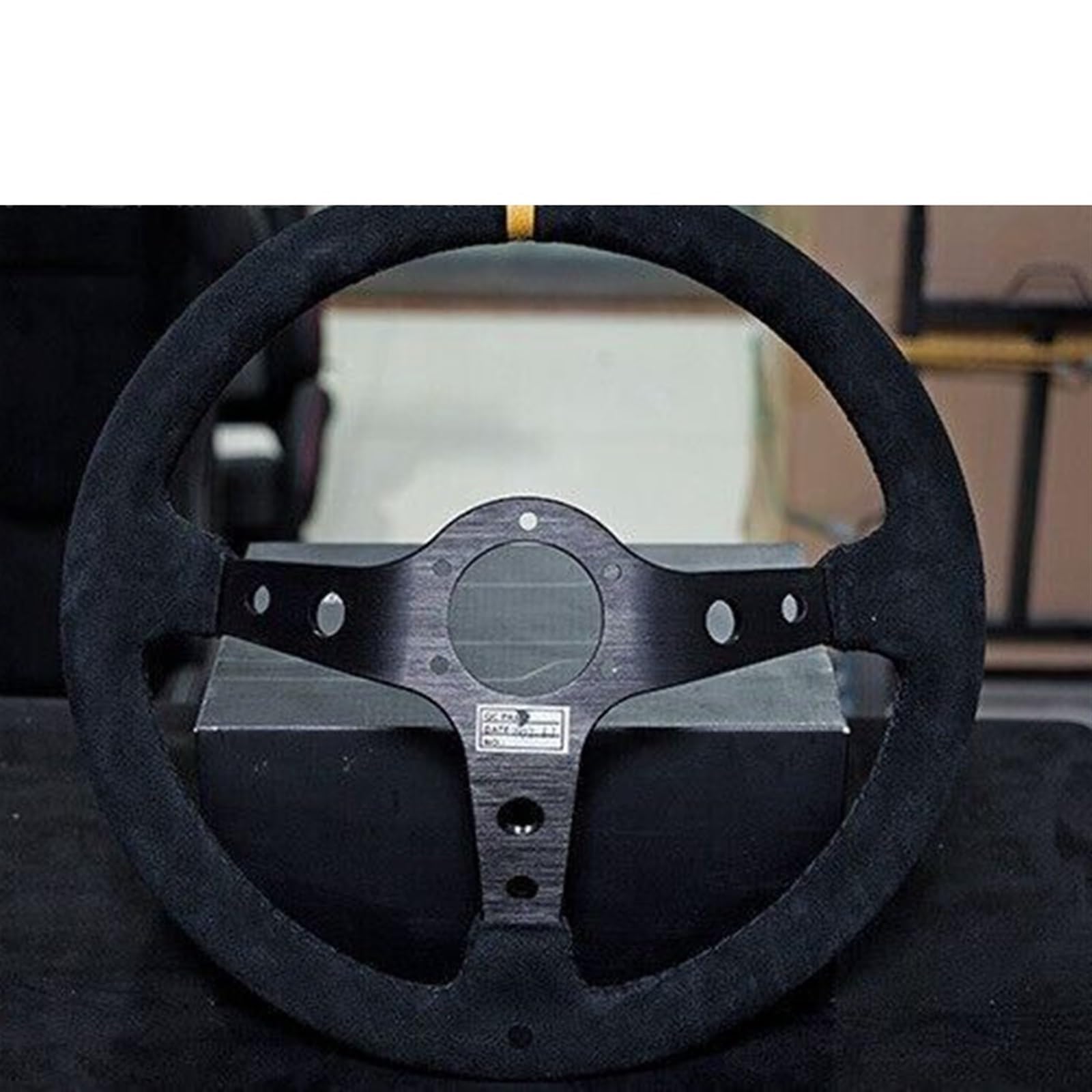 35,6 cm Drift Universal Rennlenkrad Auto Wildleder JDM Lenkrad Volantes für VW, Honda, Toyota, BMW, Nissan