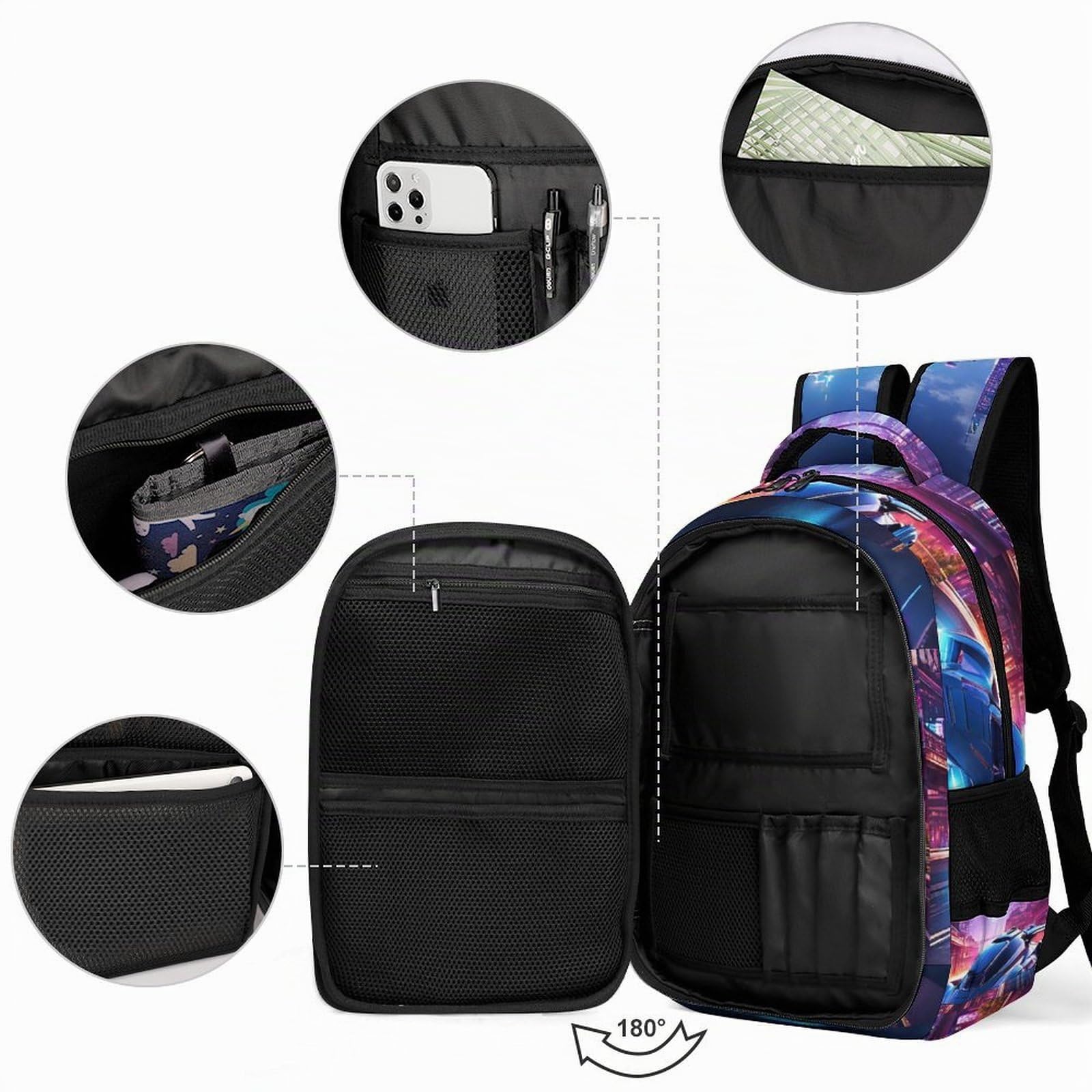 Cartable Garçon CP Mode Cartable Voiture de sport Filles Sacs Course D'école Scolaire Pour Ado Enfant Sac A Dos Pour Ordinateur Portable Loisir De Voyage