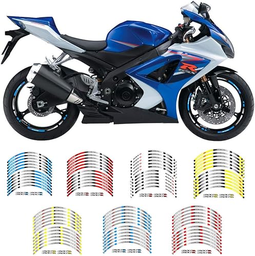 Miniatura 2 de Adhesivos de tiras para llantas de motocicleta de 17 pulgadas, cinta reflectante para Suzuki GSX-R 250 400 600 1000 750 GSXR1000R