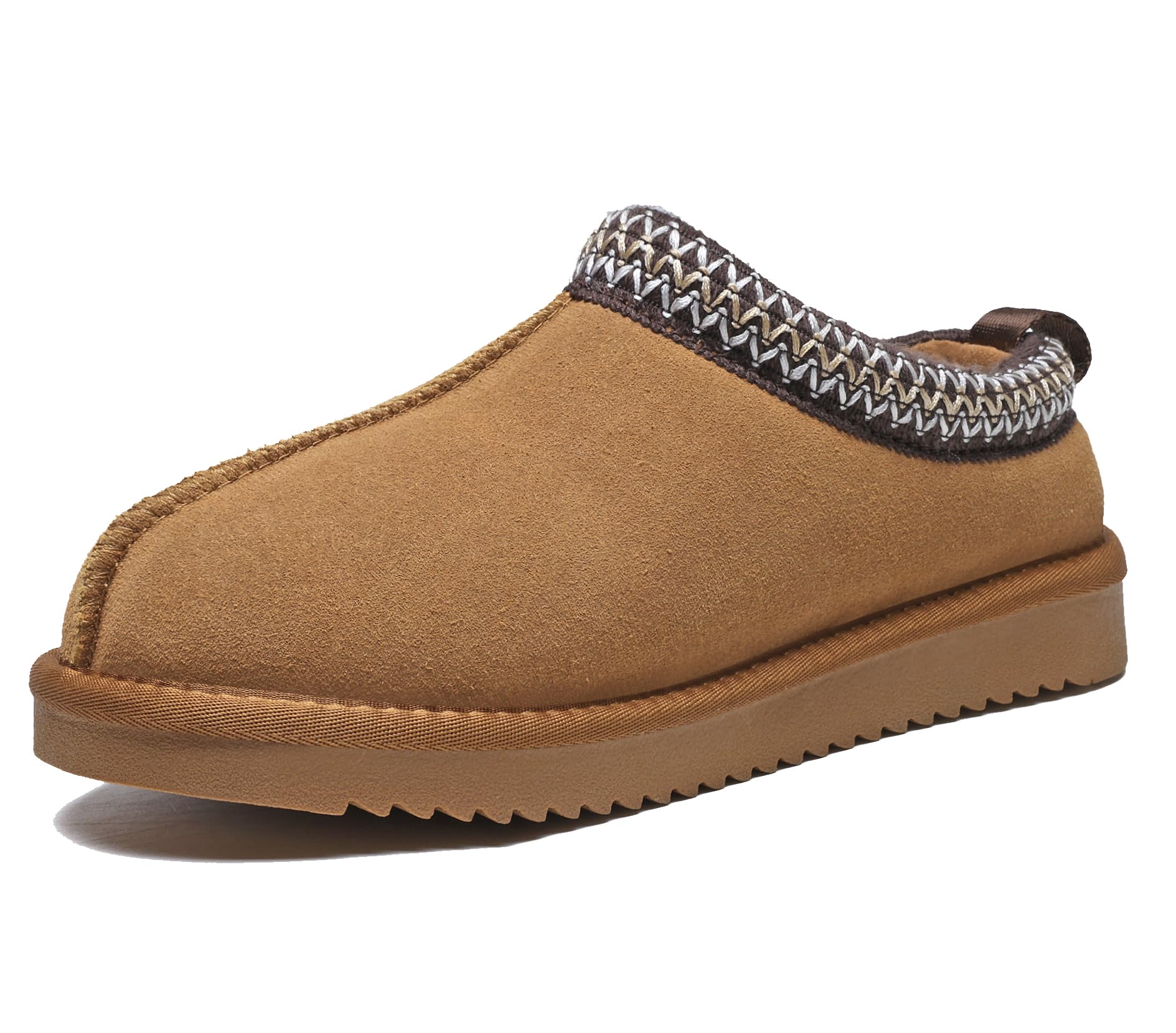 Meik Mangni Women's Slippers Genuine Suede Platform Mini Boots Mens Faux Fur Warm Lining Winter Mules Cozy Warm House Shoes Indoor and Outdoor