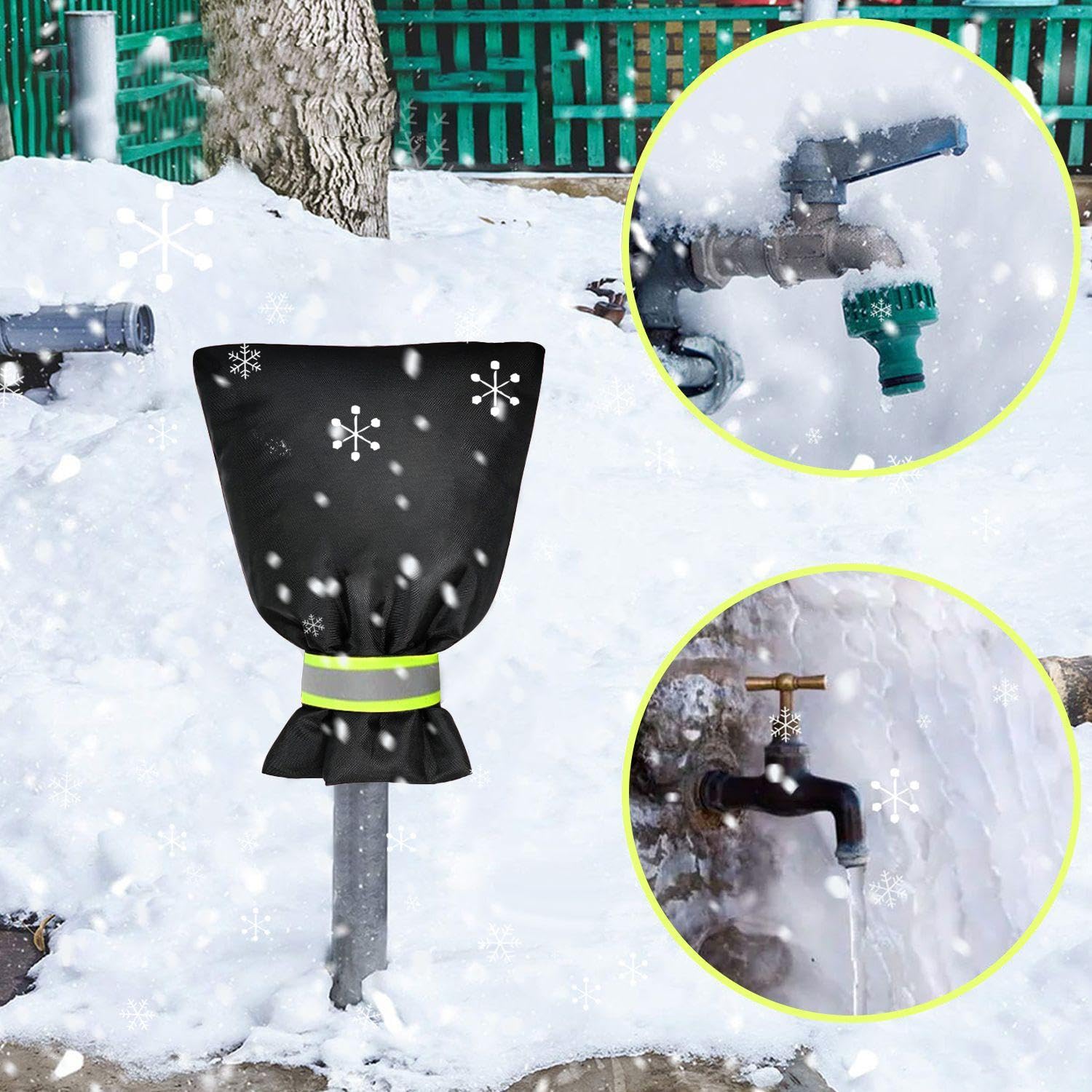 4 Pezzi di Copertura Antigelo per Rubinetto, Borsa Isolante Antigelo, Copertura di Protezione per Tubi Esterni Invernali