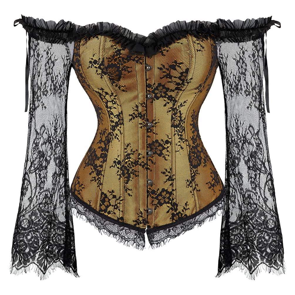 Hengzhifeng Corsetto con Maniche Bustino Corsetti Halloween Donna