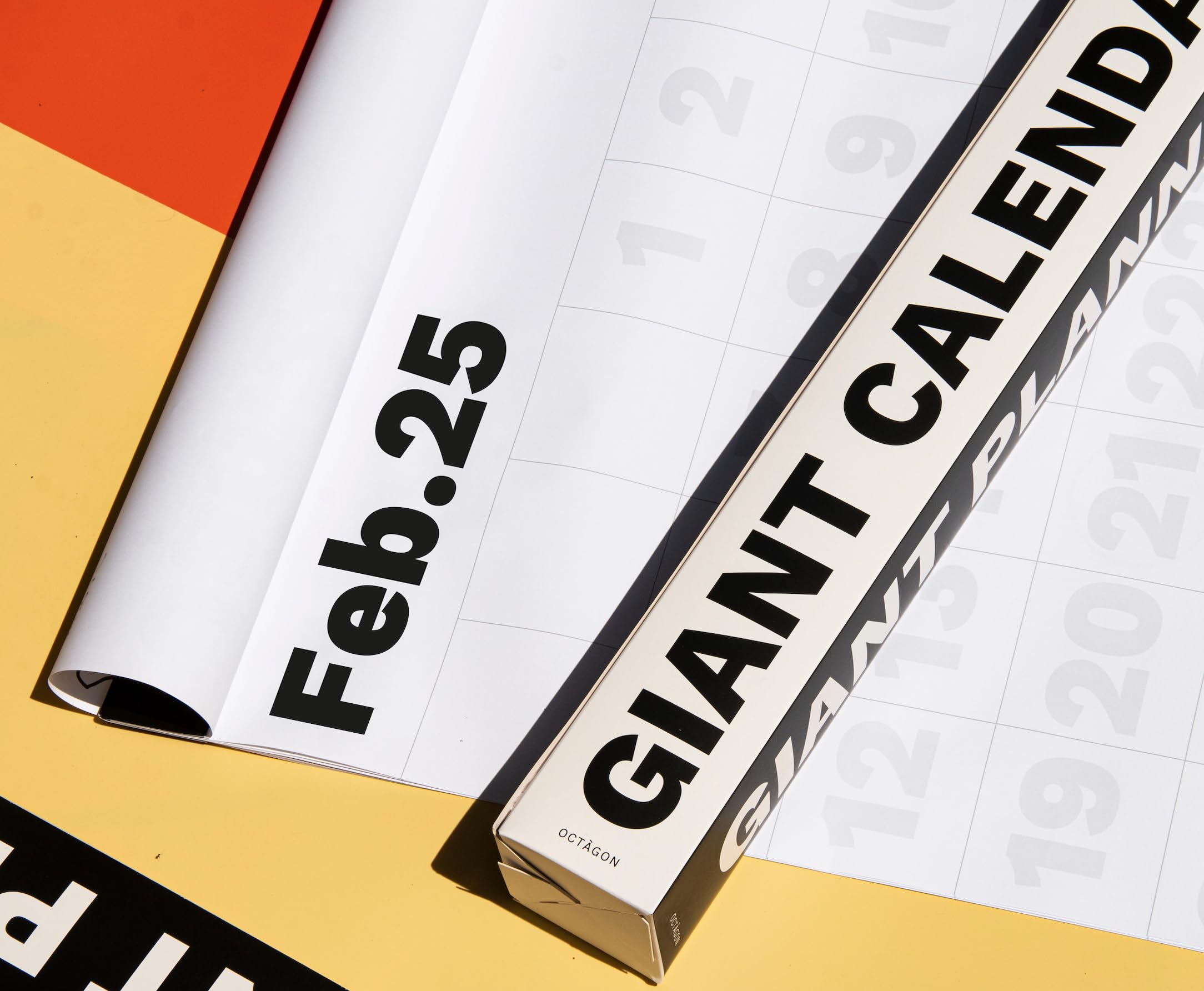 OCTÀGON DESIGN | 2025 Giant Wall Planner | Planer ścienny | Kalendarz | Myśl duże, planuj duże! | 12 arkuszy | Duży rozmiar, 69 W x 76 h cm