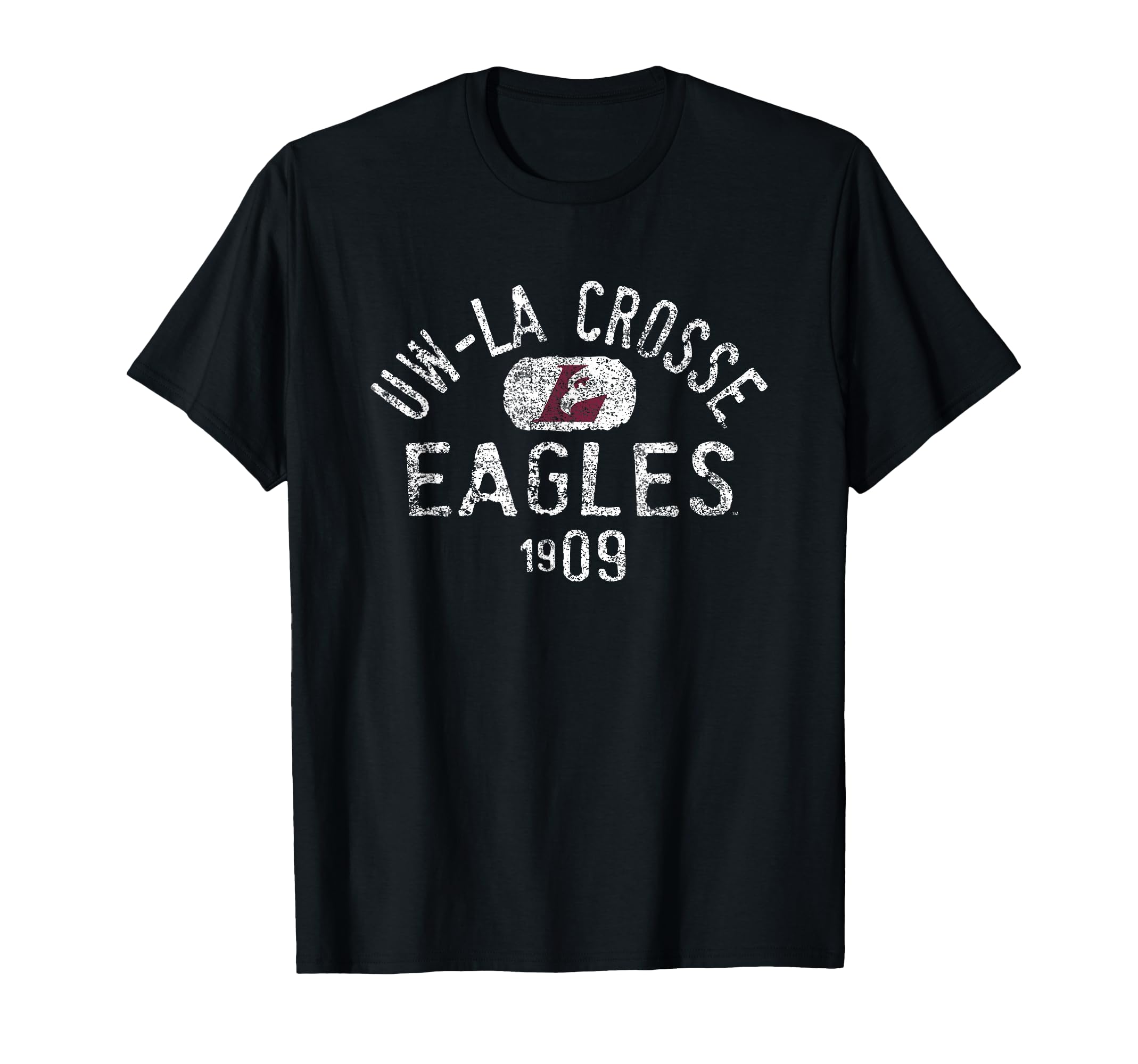 Elite Authentics Wisconsin La Crosse Eagles 1909 Vintage Black Cotton T-Shirt