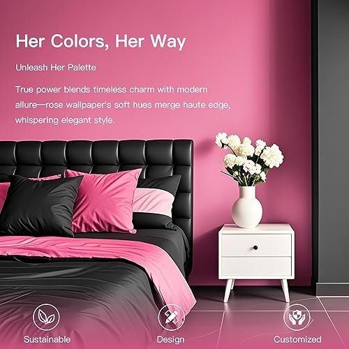 Miniatura 32 de Ismoon Papel tapiz morado para despegar y pegar, papel adhesivo morado sólido de 15.7 pulgadas, 236 pulgadas, extraíble, impermeable, para Rojo