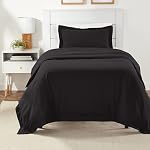 Amazon Basics Light-Weight Couvercle en microfibre avec fermeture à glissière - Plein/Reine, Pristine Snow