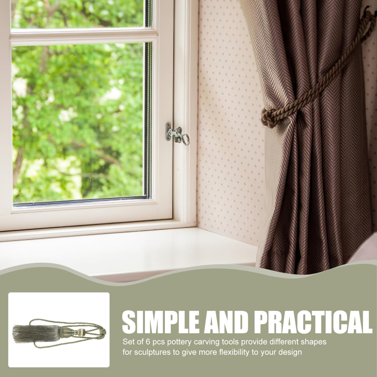 YUXMU Vorhang Raffhalter Mit Quasten - Boho Style Gardinenhalter Für Fensterdekoration